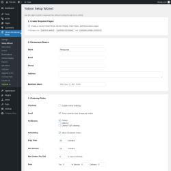 Page screenshot: Yatoon Restaurant Menu &rarr; Setup Wizard