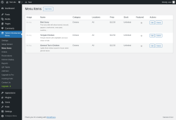Page screenshot: Yatoon Restaurant Menu &rarr; Menu Items