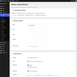Page screenshot: Yatoon Restaurant Menu &rarr; Setup Wizard