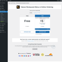 Page screenshot: Yatoon Menu &rarr; Upgrade&nbsp;&nbsp;➤