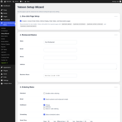 Page screenshot: Yatoon Restaurant Menu &rarr; Setup Wizard