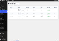 Page screenshot: Yatoon Restaurant Menu &rarr; Menu Items
