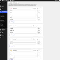 Page screenshot: Yatoon Restaurant Menu &rarr; Cooking Prefs