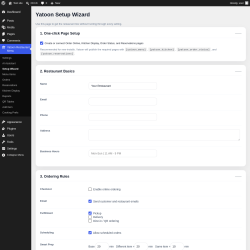 Page screenshot: Yatoon Restaurant Menu &rarr; Setup Wizard