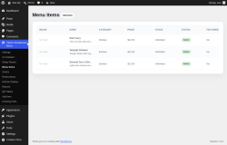 Page screenshot: Yatoon Restaurant Menu &rarr; Menu Items