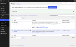 Page screenshot: Plugins &lsaquo; Test site &mdash; WordPress
