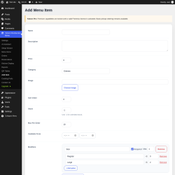 Page screenshot: Yatoon Restaurant Menu &rarr; Add Item