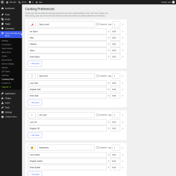 Page screenshot: Yatoon Restaurant Menu &rarr; Cooking Prefs