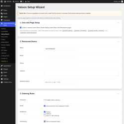 Page screenshot: Yatoon Restaurant Menu &rarr; Setup Wizard