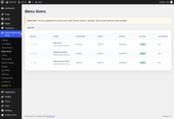 Page screenshot: Yatoon Restaurant Menu &rarr; Menu Items
