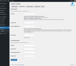 Page screenshot: Yawave → Authentication