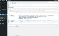 Page screenshot: Plugins ‹ Test site — WordPress