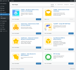 Page screenshot: YayCommerce &rarr; Other plugins