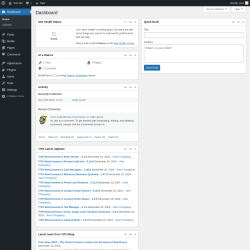 Page screenshot: Dashboard ‹ Test site — WordPress