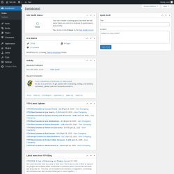 Page screenshot: Dashboard ‹ Test site — WordPress
