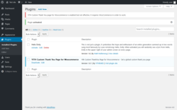 Page screenshot: Plugins ‹ Test site — WordPress