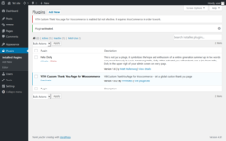 Page screenshot: Plugins ‹ Test site — WordPress