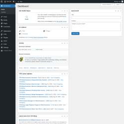 Page screenshot: Dashboard ‹ Test site — WordPress