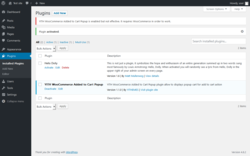Page screenshot: Plugins &lsaquo; Test site &mdash; WordPress