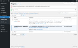 Page screenshot: Plugins ‹ Test site — WordPress