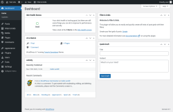 Page screenshot: Dashboard &lsaquo; Test site &mdash; WordPress