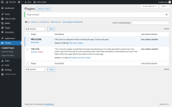 Page screenshot: Plugins &lsaquo; Test site &mdash; WordPress