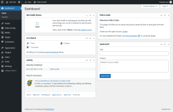 Page screenshot: Dashboard &lsaquo; Test site &mdash; WordPress