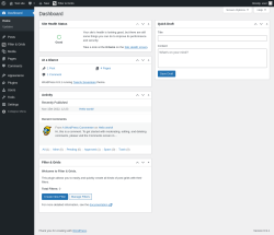 Page screenshot: Dashboard &lsaquo; Test site &mdash; WordPress