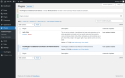 Page screenshot: Plugins &lsaquo; Test site &mdash; WordPress
