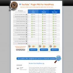 Page screenshot: YouTube Free &rarr; Upgrade?