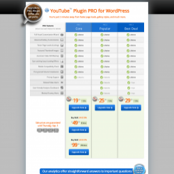 Page screenshot: YouTube Free &rarr; Upgrade?