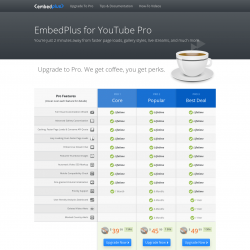 Page screenshot: YouTube Free &rarr; Upgrade?