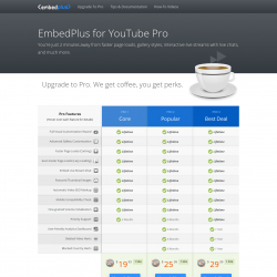 Page screenshot: YouTube Free &rarr; Upgrade?