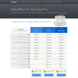 Page screenshot: YouTube Free &rarr; Upgrade?