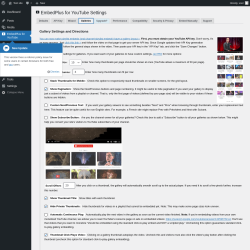 Page screenshot: EmbedPlus for YouTube &rarr; Galleries