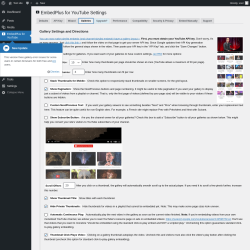 Page screenshot: EmbedPlus for YouTube &rarr; Galleries