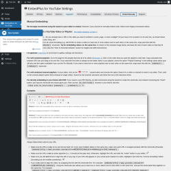 Page screenshot: EmbedPlus for YouTube &rarr; Embed Manually