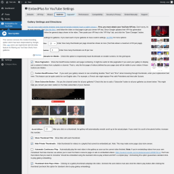 Page screenshot: EmbedPlus for YouTube &rarr; Galleries