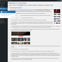 Page screenshot: EmbedPlus for YouTube &rarr; Galleries