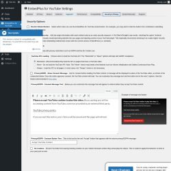 Page screenshot: EmbedPlus for YouTube &rarr; Security & Privacy