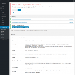 Page screenshot: Video Settings &rarr; Glossary