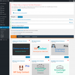 Page screenshot: Video Settings &rarr; Designs