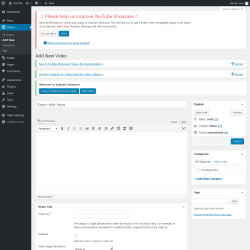 Page screenshot: Videos &rarr; Add New