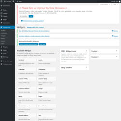 Page screenshot: Widgets &lsaquo; Test site &mdash; WordPress