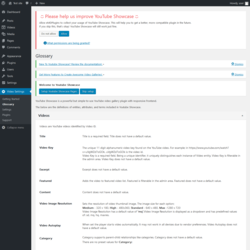 Page screenshot: Video Settings &rarr; Glossary