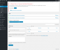 Page screenshot: Videos &rarr; Tags