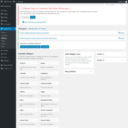 Page screenshot: Widgets &lsaquo; Test site &mdash; WordPress