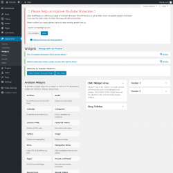 Page screenshot: Widgets &lsaquo; Test site &mdash; WordPress