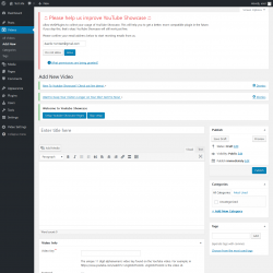 Page screenshot: Videos &rarr; Add New
