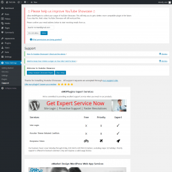 Page screenshot: Video Settings &rarr; Support